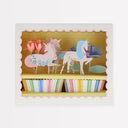 Set pentru decorarea brioselor cu unicorni si flori pastel