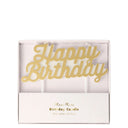 Lumanare decorativa aurie pentru tort „Happy Birthday”