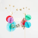 Topper colorat pentru tort „Happy Birthday”