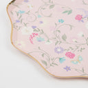 Farfurii mici din carton cu model floral Ladurée