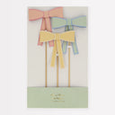 Set toppers pentru tort cu fundite pastel