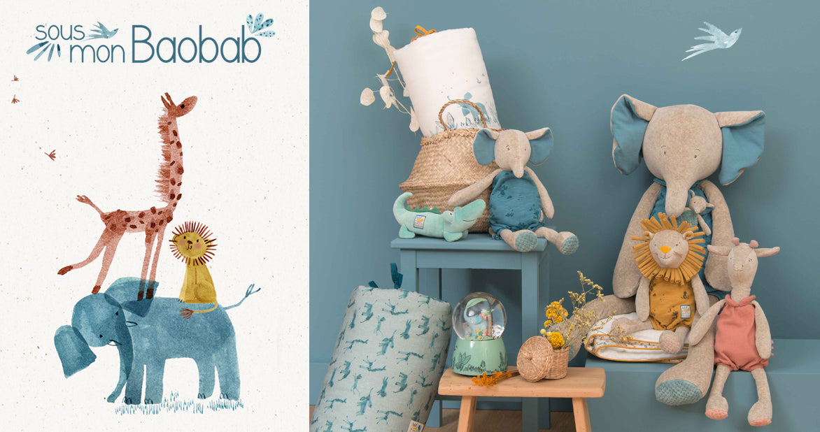 Иллюстрация и интерьерная сцена Sous mon baobab
