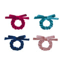 Set de 4 scrunchie-uri Blackberry cu fundă pe fundal alb