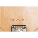 Skateboard copii din lemn natural cu dungi navy