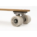 Skateboard copii din lemn natural cu dungi rosii