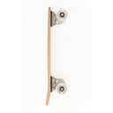 Skateboard copii din lemn natural cu dungi rosii