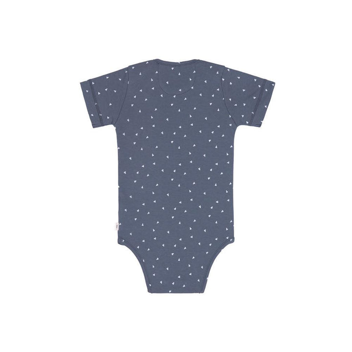 Body pentru bebelusi cu maneca scurta (albastru/triunghiuri), 3-6 luni - Carousel