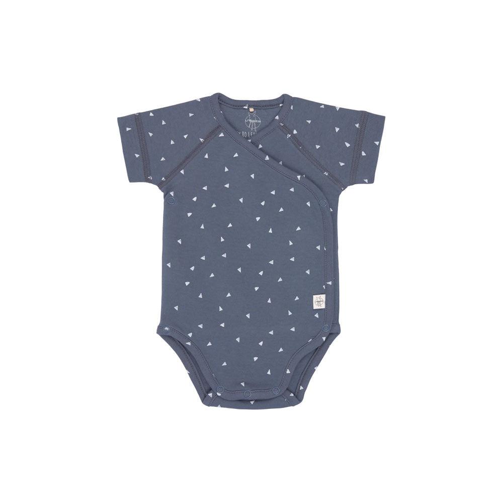 Body pentru bebelusi cu maneca scurta (albastru/triunghiuri), 3-6 luni - Carousel