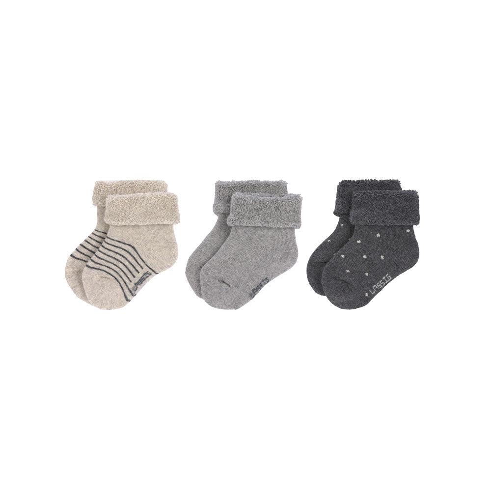 Newborn Socks GOTS 3 pcs. assorted grey,